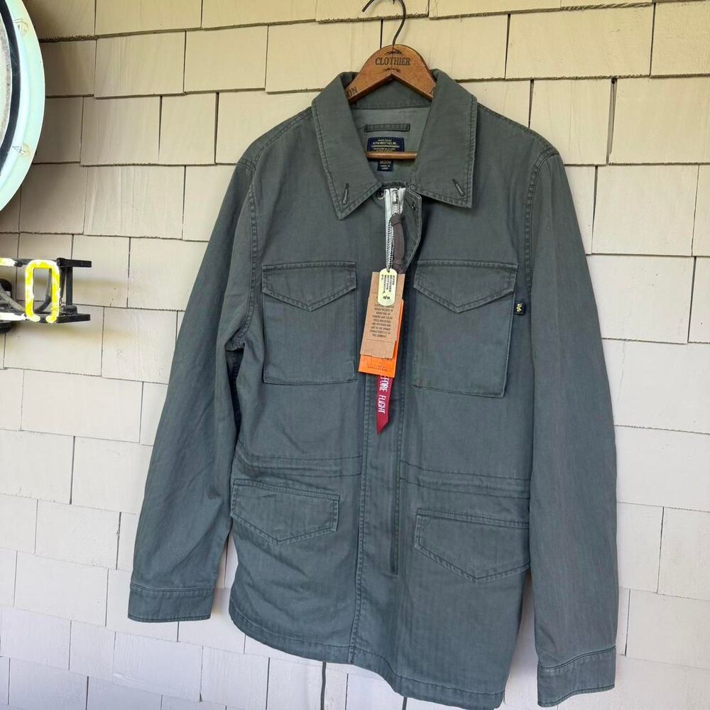Alpha-industries Men's Grey and Green Jacket